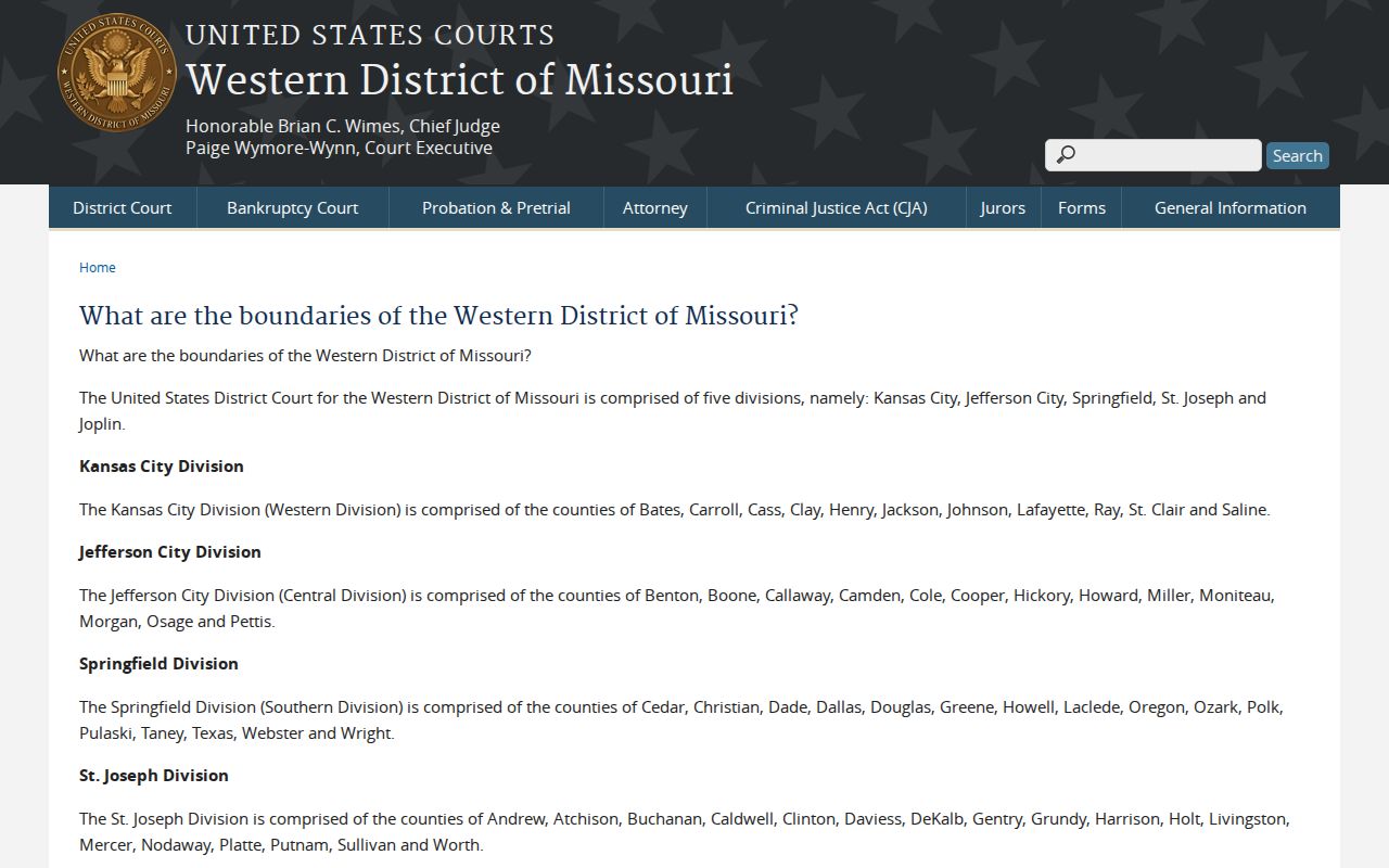 Laclede County case search reference for the Western District of Missouri