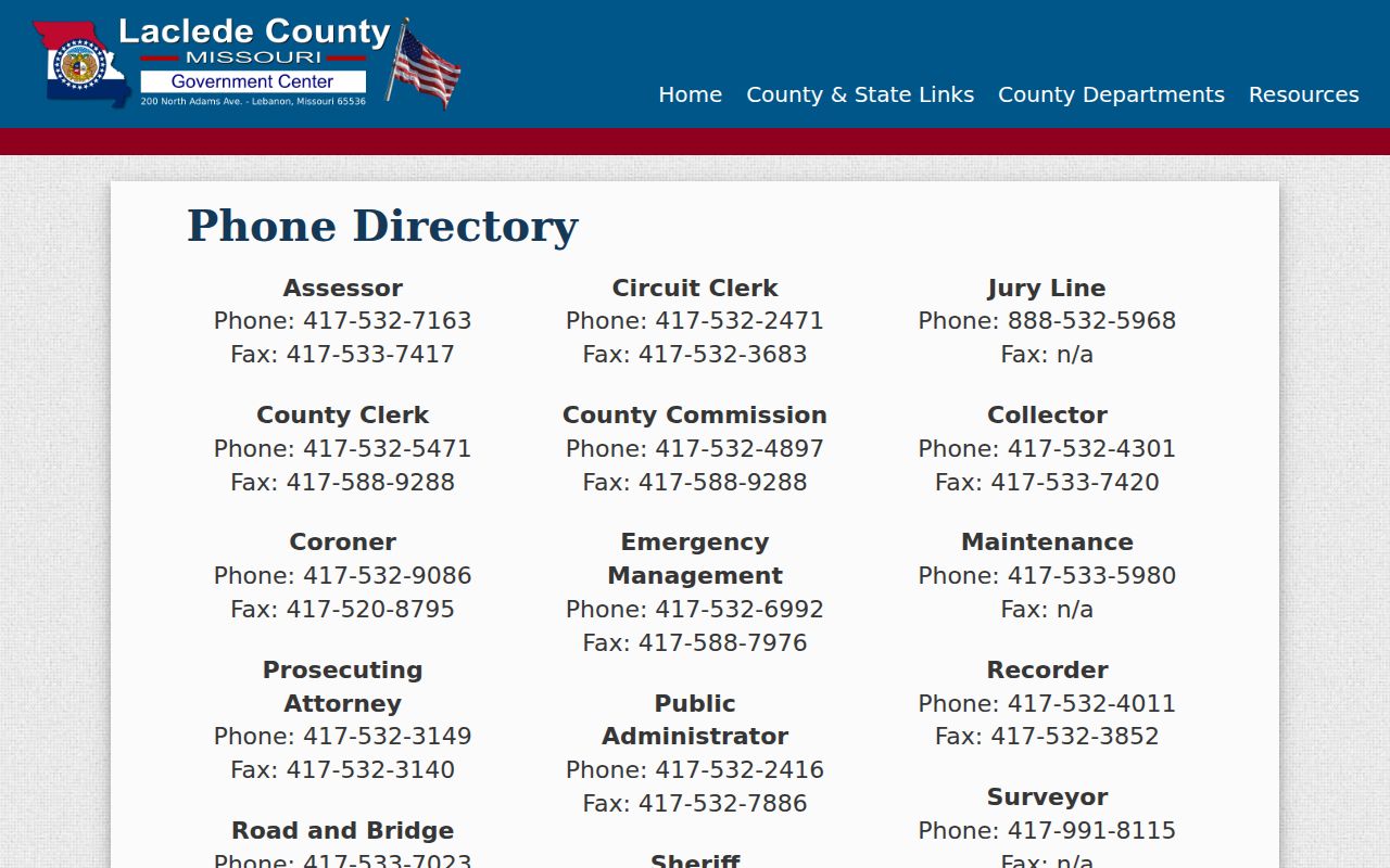 Conway court docket official phone directory record