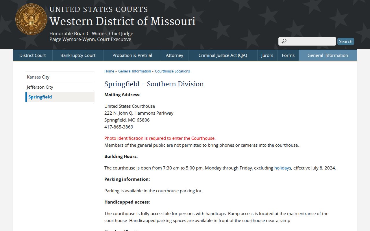 Phillipsburg court record federal courthouse access