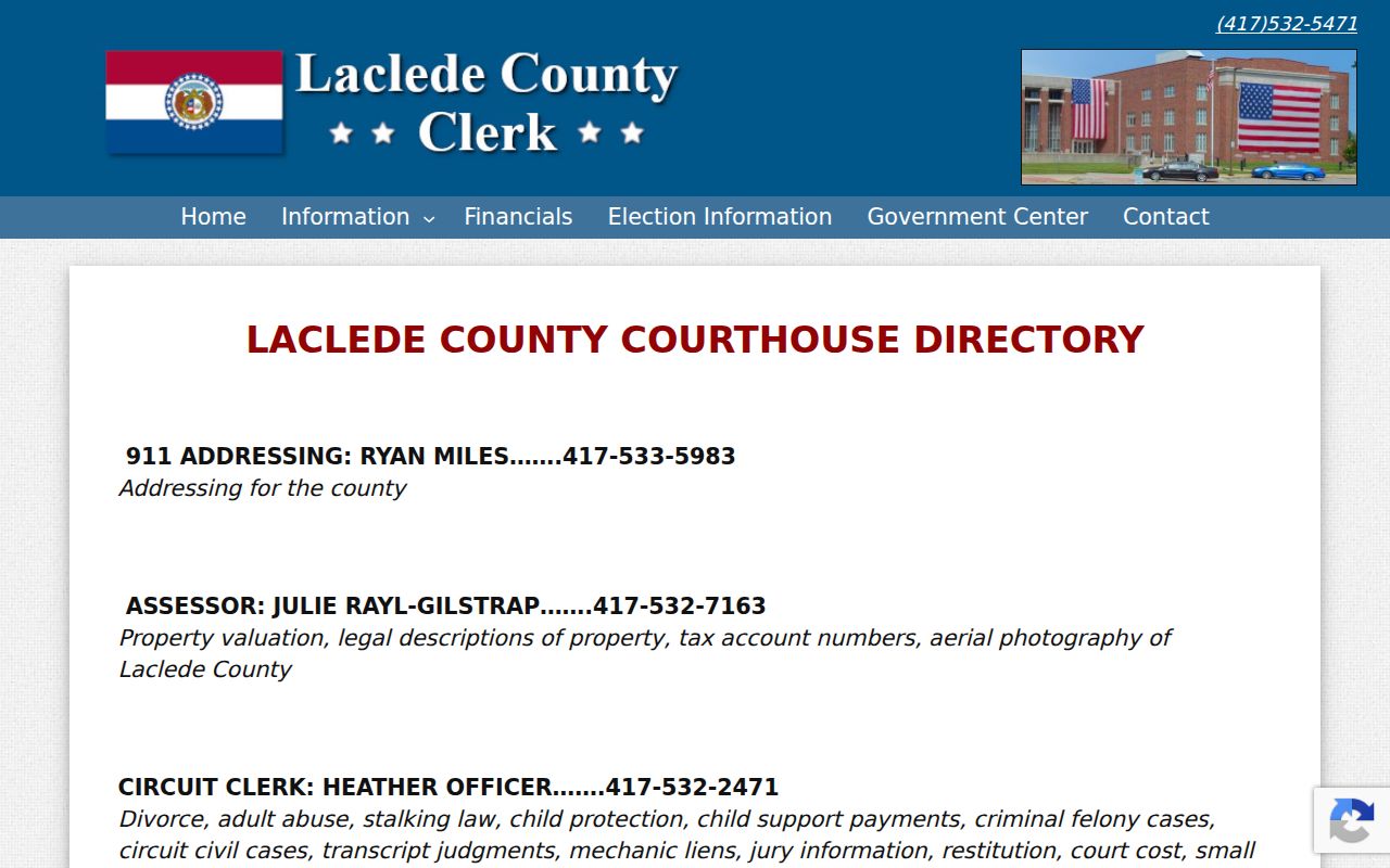 Stoutland court docket Circuit Clerk record directory
