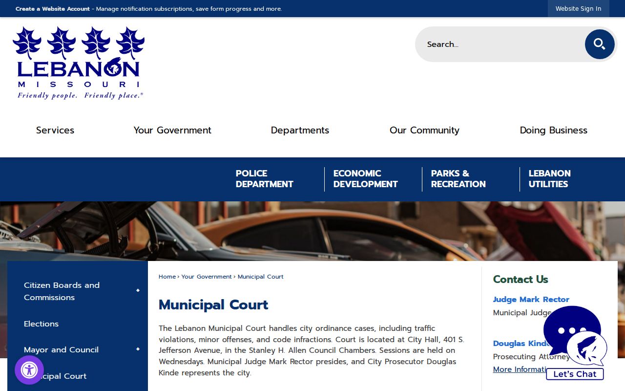 Laclede County traffic tickets reference for Lebanon Municipal Court